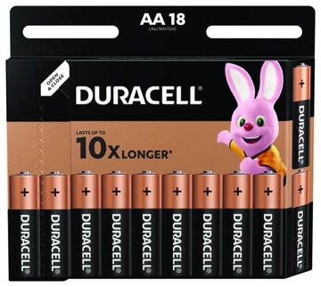 18x BATERIA ALKALICZNA DURACELL LR6 AA R6 MN1500