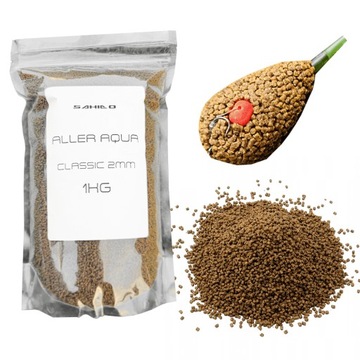 PELLET ZANĘTOWY ALLER AQUA CLASSIC 2MM METHOD FEEDER 1KG KARP AMUR JESIOTR