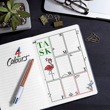 АВТОМАТИЧЕСКАЯ ШАРИКОВАЯ РУЧКА BIC 4 ЦВЕТА РОЗОВОЕ ЗОЛОТО 4 ЦВЕТА ШКОЛА 4 В 1 РОЗОВАЯ