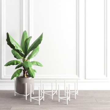 STOJAK NA KWIATY Kwietnik Stojący Metalowy Biały Loft Nowoczesny 23x25