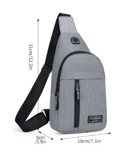 Мужская нагрудная сумка, серая