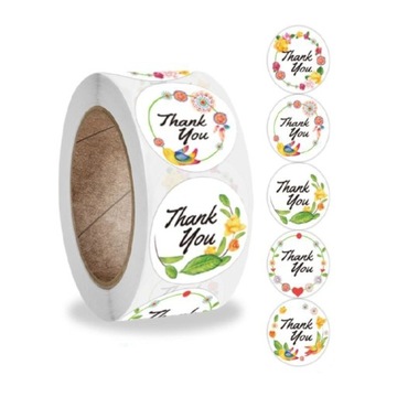 Naklejki Ozdobne Okrągłe Thank You MIX 20 szt.