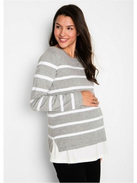 97K Bonprix sweter ciążowy do karmienia z doszytą bluzką 2W1 48/50 5XL