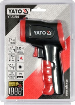 ЛАЗЕРНЫЙ ТЕРМОМЕТР YATO БЕСКОНТАКТНЫЙ ПИРОМЕТР -50C+600C