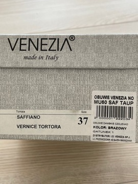 VENEZIA brazowe czolenka- lakierowana 100% skora-37