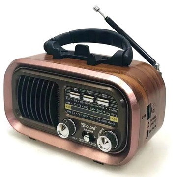Radio przenośne Retro z możliwością ładowania, Bluetooth i USB Gold