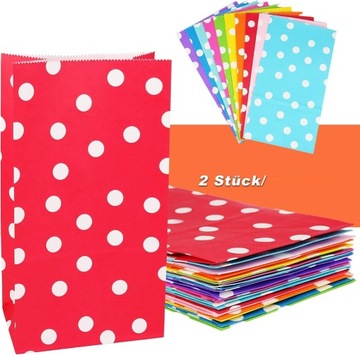 20X TORBA ZAMYKANA PREZENTOWA CUKIERKI URODZINY DZIECKA KOLOROWE +NAKLEJKI