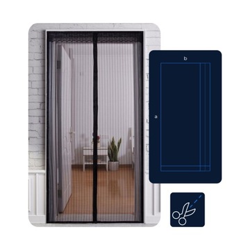 МОСКИТНАЯ СЕТКА НА БАЛКОННУЮ ДВЕРЬ 140/150/160x210/220 Окно МАГНИТНАЯ Дверь