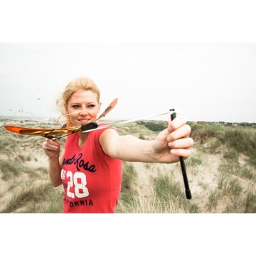 Планер с резиновой рогаткой HQ Airglider 40 см желтый