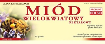 ETYKIETY na MIÓD WIELOKWIATOWY E12