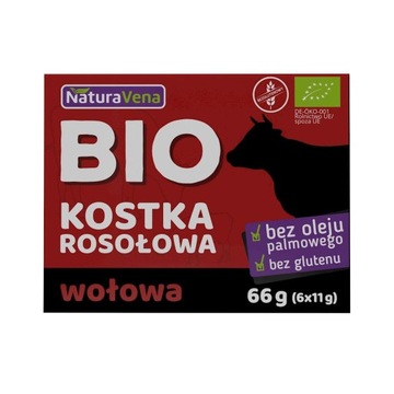 KOSTKA ROSOŁOWA WOŁOWA BEZGLUTENOWA BIO 66 g - NATURAVENA