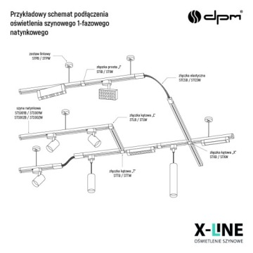 Канальный светильник - комплект из 4 х GU10, золото, X-LINE