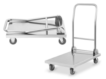 Платформенная складская транспортная тележка со складной ручкой до 400 кг RCFT-