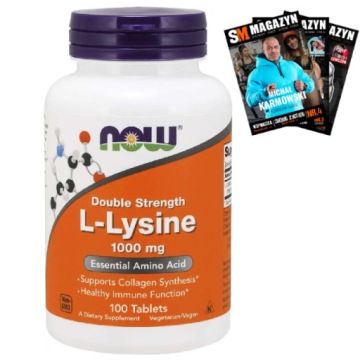 NOW FOODS L-LIZYNA 1000 mg 100 tabl STAWY I KOŚCI ODPORNOŚĆ REGENERACJA