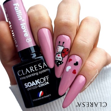 CLARESA LAKIER HYBRYDOWY UV/LED FALLIN' LOVE WYBÓR