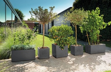 Большой прямоугольный цветочный горшок 79см Deroma Cassetta Millennium АНТРАЦИТ