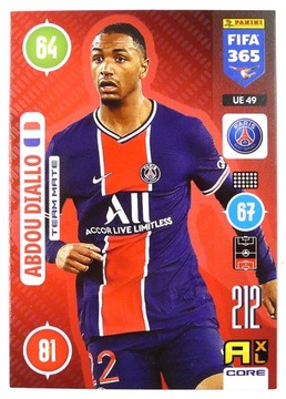 karty PANINI FIFA365 2021 UPDATE UE49 Diallo