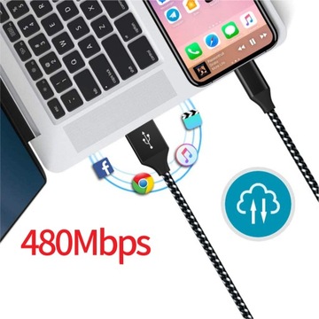 Кабель USB Type C 3A, 2 м для быстрой зарядки