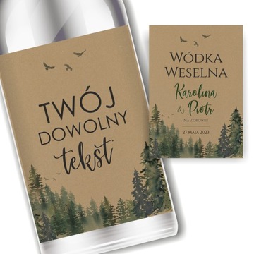 Etykiety 10 szt - naklejki weselne na wódkę WZORY