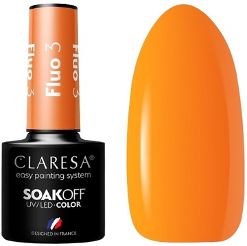 LAKIER HYBRYDOWY FLUO 3 -5g CLARESA Dyniowa pomarańcz
