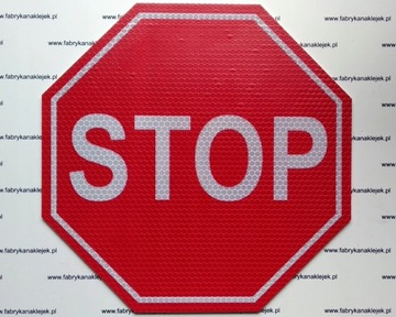 Znak odblaskowy STOP 300x300mm druk UV Producent !