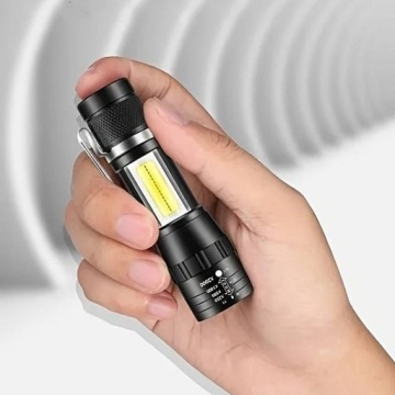 ТАКТИЧЕСКИЙ СВЕТОДИОДНЫЙ ФОНАР ЗУМ, БОКОВОЙ ЗАЖИМ, ОТРАЖАТЕЛЬ, ПЕРЕЗАРЯЖАЕМЫЙ USB