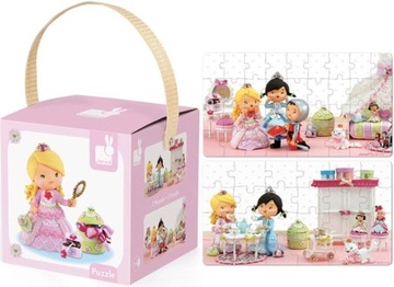 Janod Puzzle 2w1 Róża bawi się w księżniczkę