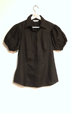 240. Promod czarna koszula z bufiastym rękawem r M/L