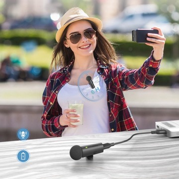 FIFINE M8 DWA MIKROFONY BEZPRZEWODOWE KRAWATOWE 2.4GHZ DO TELEFONU USB-C