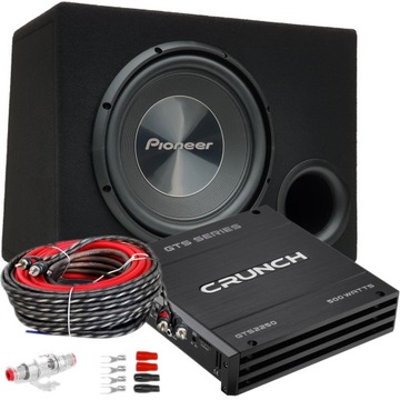 Skrzynia Basowa Pioneer 1400W + Crunch GPX + Kable