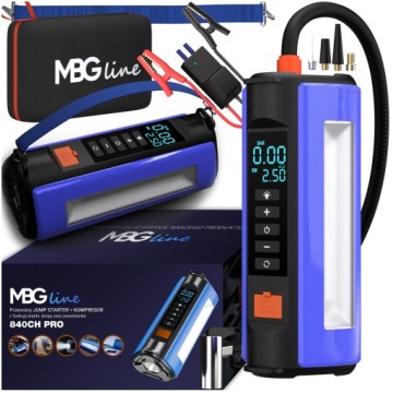 Jump Starter Booster 38,5Wh Kompresor do auta Powerbanka Svítilna do auta