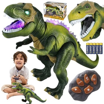 Dinozaur T-REX Zdalnie Sterowany Robot RC PILOT Ryczy Chodzi 5x Bateria AA