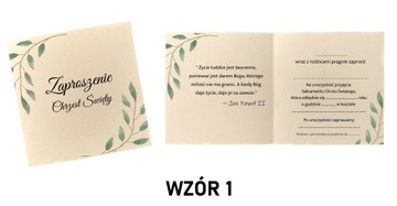 ZAPROSZENIE CHRZEST ŚW BEZ PERSONALIZACJI WZORY