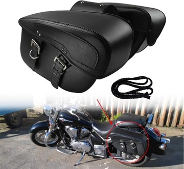 Кожаные мотоциклетные сумки 2 шт. Боковые сумки из кожи Chopper Cruiser Harley