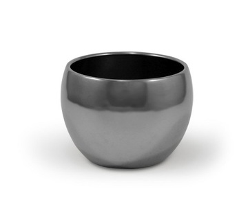 Doniczka osłonka ceramiczna 9x8 cm SREBRNA