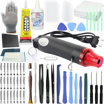 ZESTAW XXL DO NAPRAWY TELEFONÓW TABLETÓW KONSOL LAPTOPÓW HOT AIR KLEJ IPA