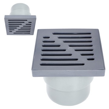 KRATKA ŚCIEKOWA FI 110 15x15 PROSTA PLASTIK SZARA