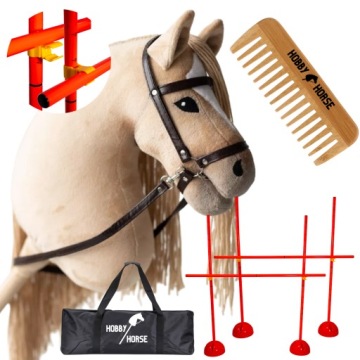 Set Hobby Horse Kůň Na Tyči A4 2x Překážka Na Skákání Skokanky 120CM