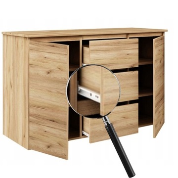 КОМОД 120 СМ K3 ЗОЛОТОЙ ДУБ СПАЛЬНЯ ГОСТИНАЯ