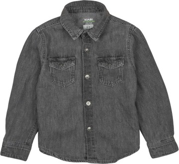 Kiabi Bawełniana Dziecięca Czarna Jeansowa Koszula Bawełna Eco 92 cm