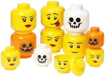 Pojemnik na LEGO duża głowa Szkieletor Biały