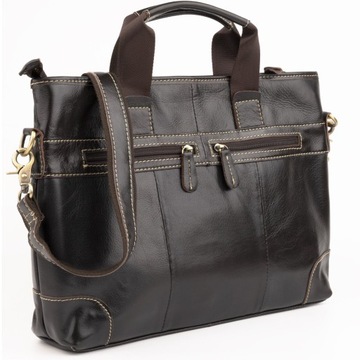 Torba na laptopa z gładkiej skóry Vintage 14890