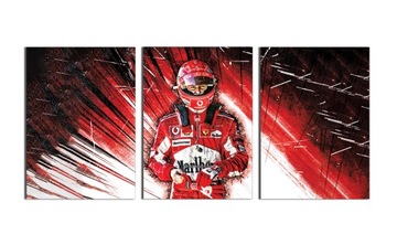 3x OBRAZ NA ŚCIANĘ TRYPTYK MICHAEL SCHUMACHER 50x70