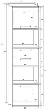 мебель EMAX 30 полка W2D2S дуб ремесленный/белый глянец