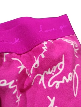 Victoria's Secret majtki bawełniane różowe bokserki białe napisy XL
