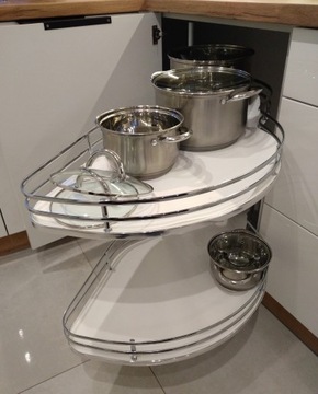 Полка угловая Почка 900, правая, БЕЛАЯ, застежка спереди 450мм