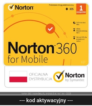 Norton 360 Mobile Security Android 3 st. na 1 rok - 2025