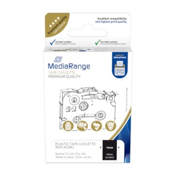 Kaseta z taśmą plastikową MediaRange 12 mm, 8m