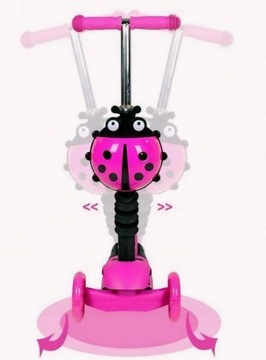 ТРЕХКОЛЕСНЫЙ БАЛАНСИРОВОЧНЫЙ СКУТЕР LED 5В1 РОЗОВЫЙ БОЖЬЯ КОРОВКА