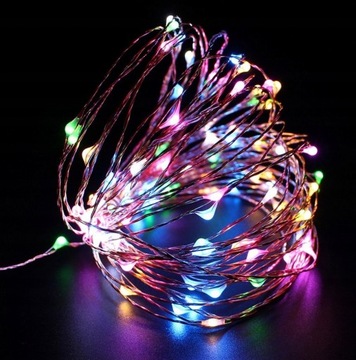 Lampki na drucie 20 LED na baterie ciepłe/zimne
